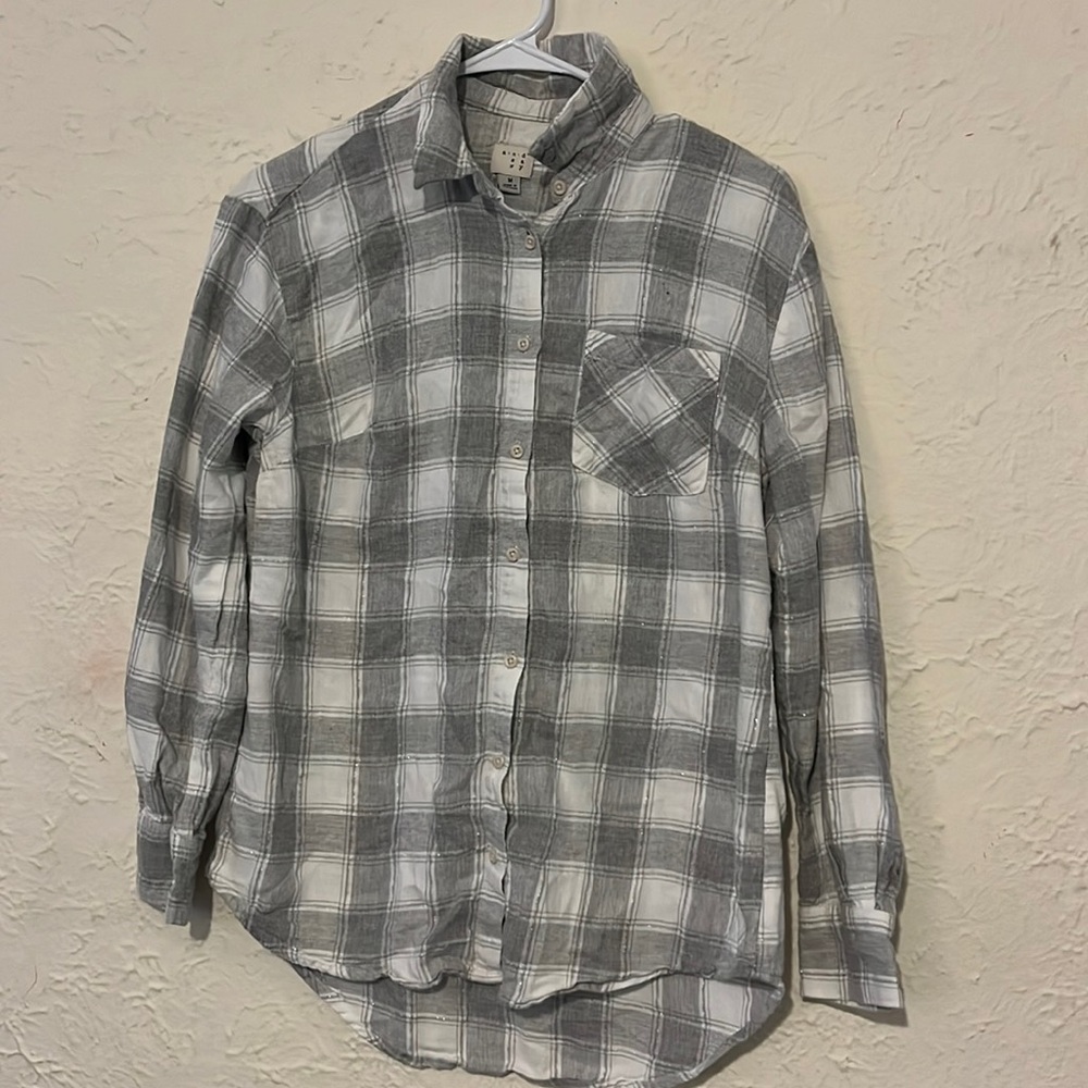 A New Day grey and white sparkly flannel size medium